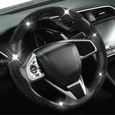 West Llama front view of packaged steering wheel cover showing fit and shine