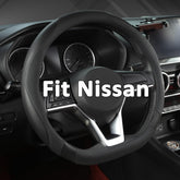 West Llama front view of black D-shape cover showing fit and finish for Nissan