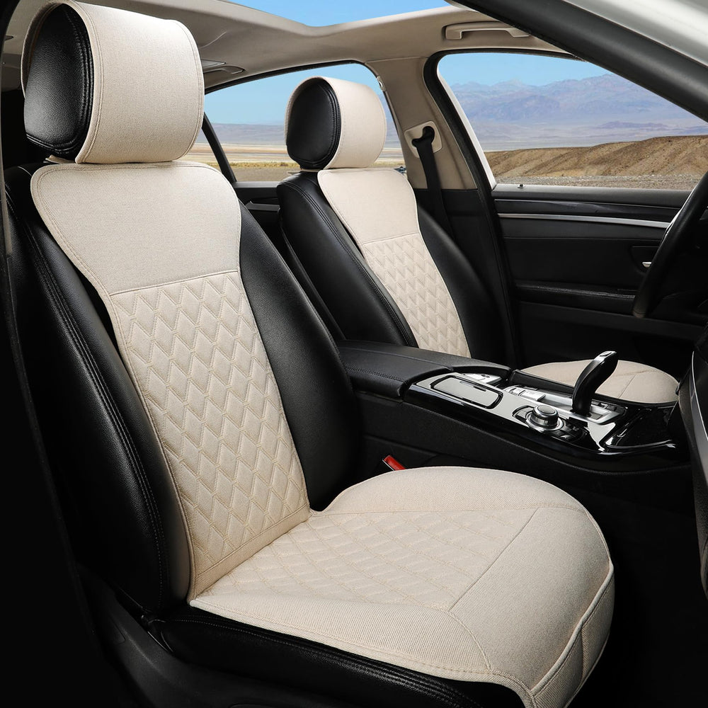 West Llama front seat cover full view showing clean protection and fit