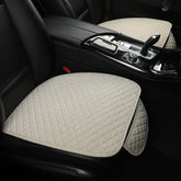 West Llama front seat view showing beige linen cover and protective benefit