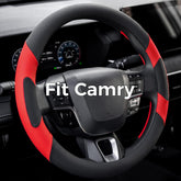 West Llama front view showing black red steering wheel cover adding style