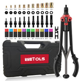 WETOLS rivet nut tool front view showing robust construction and fast setup benefit