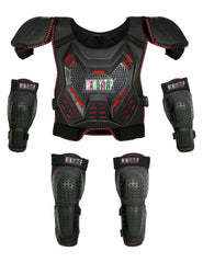 WEWAYSTEP front view of vest and five-piece protection set showing full coverage and convenience