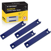 WFPOWER front view of magnetic license plate holder showing low-profile fit and protection