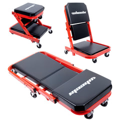 WheelX front view showing full creeper folded and expanded for easy storage benefit