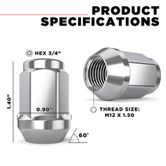 White Knight close-up of M12x1.50 threading for reliable engagement benefit