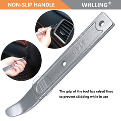WHLLING pry bar tip close-up highlighting curved 21-gauge edge for safe leverage