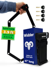 Widder front view lock mounted on bike frame showing secure transport
