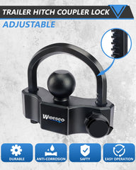 Widesco lock installed on 1-7/8" coupler demonstrating universal fit security
