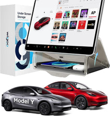 Wigoo front view installed in Tesla Model Y, tidy storage without clutter