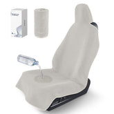 Wigoo front view gray seat cover showing full protection and easy install benefit