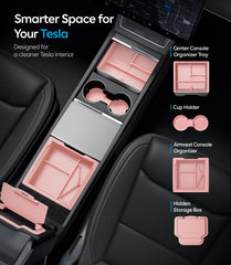 Wigoo installed in Tesla Model Y showing secure compartments and tidy look