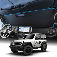 Wigoo front view on Jeep Wrangler windshield shows full coverage and cooling benefit