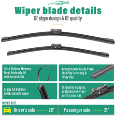 WINDSMILE 21-inch passenger blade detail highlighting smooth wipe