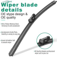 WINDSMILE blade mounted on Tesla windshield demonstrating clean sweep