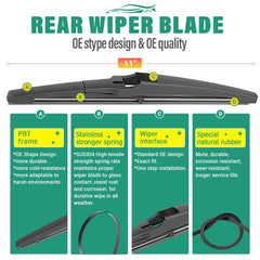 WINDSMILE 11-inch rear blade close-up proving compact rear fitment