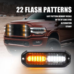 WINECO strobe lights mounted on truck bumper demonstrating roadside visibility