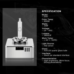 WinPower D5S xenon gas arc inside glass illustrating stable 6000K color and consistent light