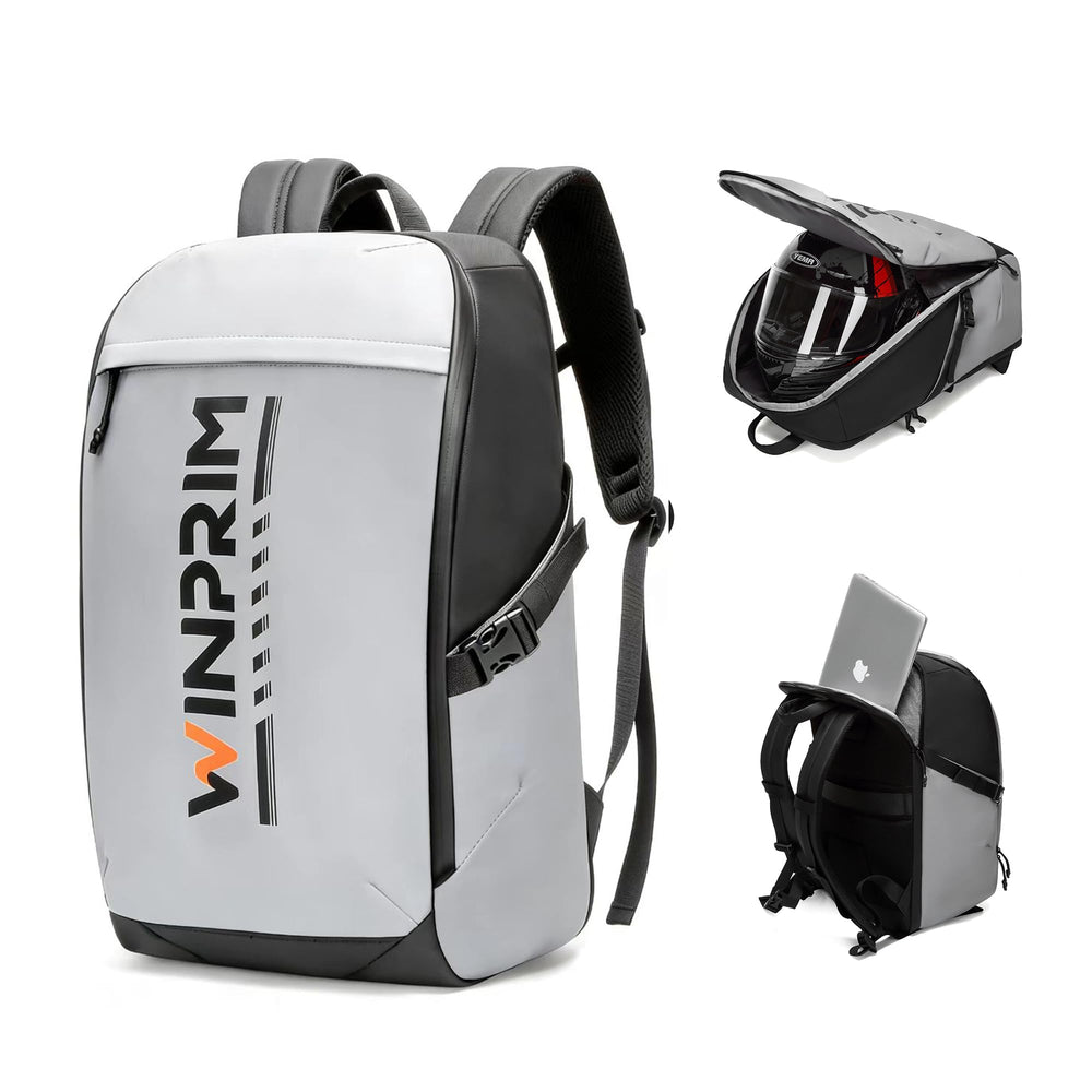 WINPRIM front view showing helmet pocket and organized storage for easy access