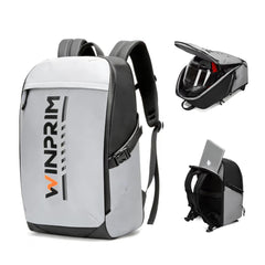 WINPRIM front view showing helmet pocket and organized storage for easy access