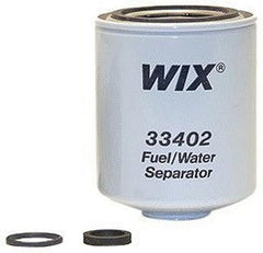 WIX 33402 front view spin-on filter showing durable housing and installation benefit