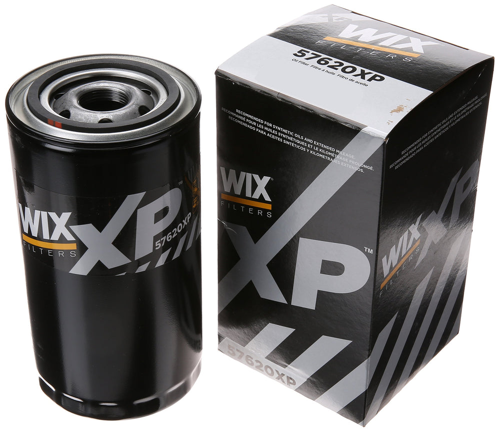 WIX 57620XP front view showing canister and label, clear fitment info benefit