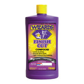 Wizards Finish Cut front label showing product name and size, clear identification benefit