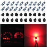 WLJH front view of pack of 20 red 74 T5 bulbs showing compact benefits