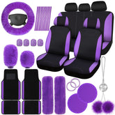 Woanger front seat covers showing purple black styling and protection