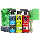 Wontolf kit front view showing contents for complete car cleaning and convenience