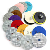 WORKEASE front view of 4-inch 12-piece kit showing all pads and backer for versatile polishing