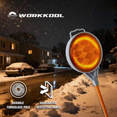 WORKKOOL close-up of double-sided reflector highlighting high visibility at night
