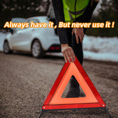 WORKKOOL set of triangles deployed on roadside showing clear hazard marking