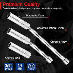 WORKPRO magnetic core detail holding a spark plug for secure removal