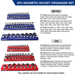 WORKPRO close-up of soft rubber magnetic base protecting tools and securing sockets