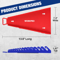 WORKPRO close-up of magnetic base attached to steel toolbox offering firm hold