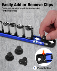 WORKPRO close-up of push-button clip enabling fast customization
