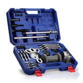 WORKPRO front view of case and organized 27-piece kit showing portability benefit