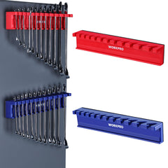 WORKPRO front view of two-piece wrench organizer showing capacity and compact benefit