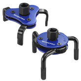 WORKPRO front view of adjustable oil filter wrench showing three jaws for versatile removal