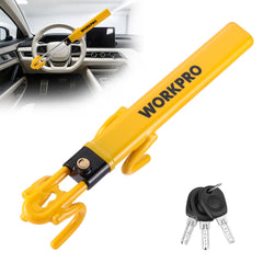 WORKPRO steering lock front view showing solid construction and deterrent benefit