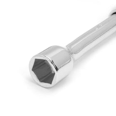 WORKPRO wrench in use on car lug nut demonstrating strong leverage
