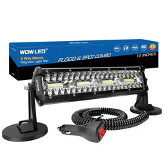 WOWLED front view showing full 12-inch light bar and durable housing for visibility