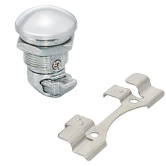 WOWTK front view of chrome push-button latch showing clean styling and quick access