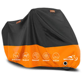 Wrypun orange cover front view on Harley Street Glide protecting finish