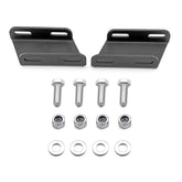 Wsays front view of drop bracket kit showing fitment and easy bolt-on benefit