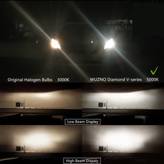 Wuzno bulbs installed in a CR-V headlight assembly improving visibility