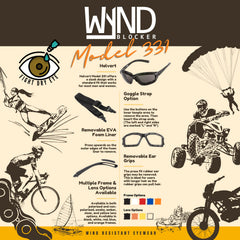 WYND Blocker converted to goggles with backstrap offering windproof seal