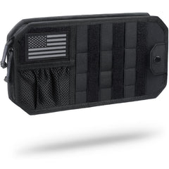 WYNEX front view of visor organizer showing pockets and Molle for organized storage