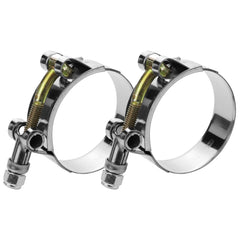 WYSIWYKA front view of two T-bolt clamps showing construction and benefits